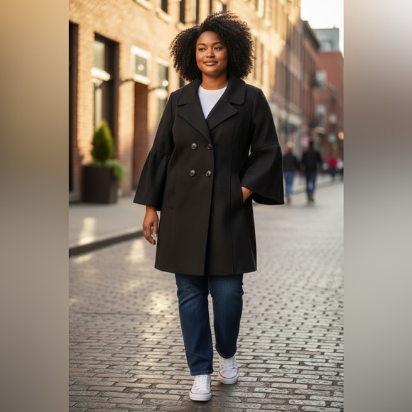 INC International Concepts Sweaters - INC‎ International concepts Black Bell Sleeve Coat Jacket XL Women Fall Office